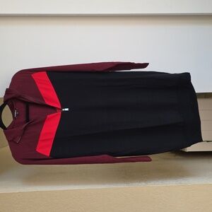 Express Burgundy and Black Dress